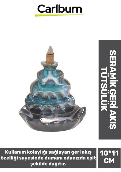 Özel Üretim Dekoratif Ithal Parlak Şelale Seramik Geri Akış Tütsülük & Oda Kokusu Biblo 10*11 cm