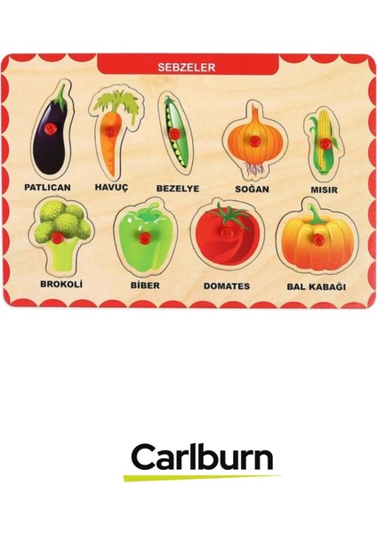 Özel Üretim Eğitici Öğretici Zeka Geliştirici Çocuk Ebeveyn Sebzeler Ahşap Tutmalı Puzzle fiyatları