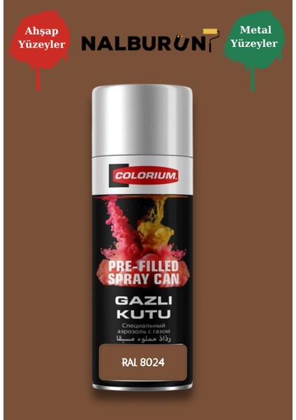 213 Ral Renkleri 400 ml Özel Renklendirilmiş Selülozik Mat Sprey Boya