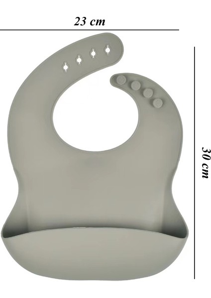 Silikon Beslenme Seti Kapaklı, Vakumlu Silikon Mama Tabağı, Kase, Önlük, Pipet, Çatal ve Kaşık, Bardak, Paslanmaz Çelik Çatal ve Kaşık, Saklama Kutusu / Gri Renk