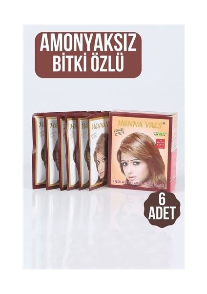 Kahverengi Amonyaksız Bitki Özlü 6 Lı Paket Saç Kınası - ISL6687-4181