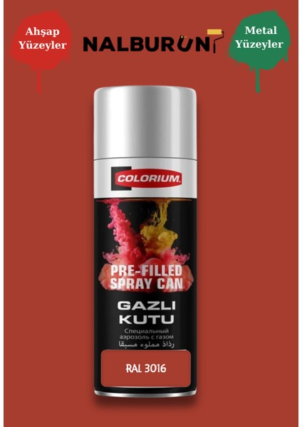 213 Ral Renkleri 400 ml Özel Renklendirilmiş Selülozik Parlak Sprey Boya