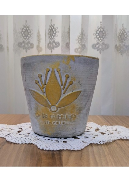 2 Adet Beton Çiçek ve Bonsai Vazosu Gri Renk