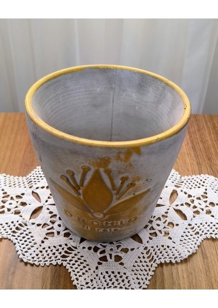 2 Adet Beton Çiçek ve Bonsai Vazosu Gri Renk