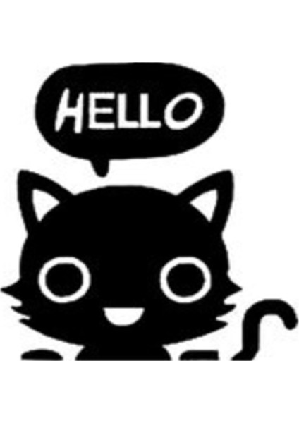 Hello Kedi Sticker 10 x 10 cm
