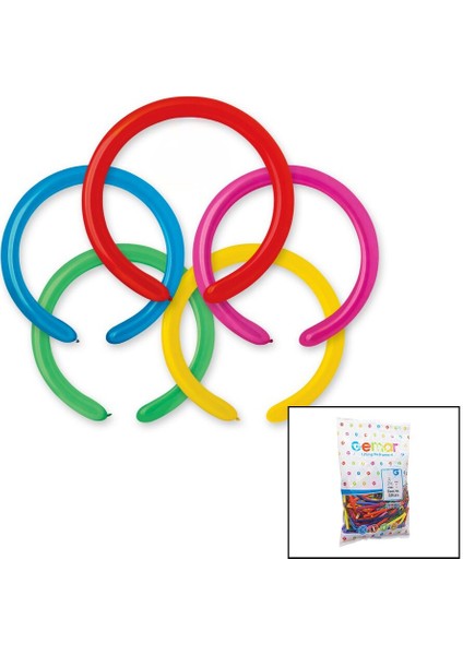 Sosis Uzun Balon 2 Inç - 5 cm - 100PCS (4767) - CLR9135-4362