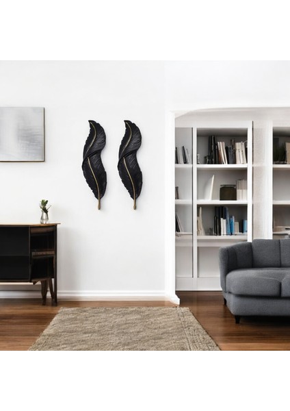 Modern ve Zarif Yaprak Figür – Duvar Süsü ve Dekoratif Obje, 91 cm