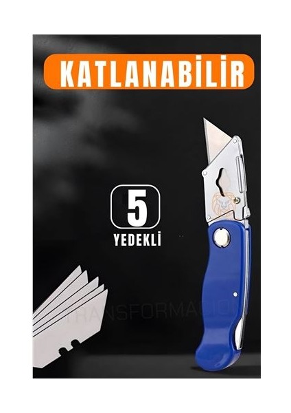 Turk Katlanabilir Halı Kesme Bıçağı Maket Bıçağı Koli Plastik Deri Pvc Kesm - CLR7775-1941