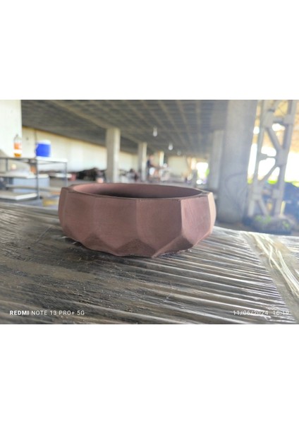 Kare Desen Beton Aranjman - Orkide ve Bonsai Saksısı 08