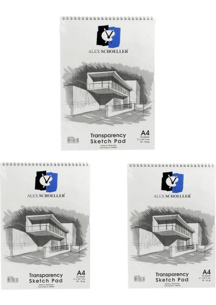 Spiralli Eskiz Blok A4 50/55 gr 30 'lu ( 3 Adet )