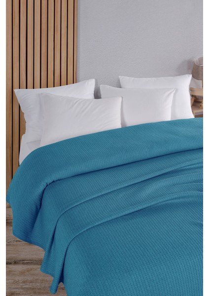 Pamuklu Maya Turkuaz Çok Amaçlı Örtü Çift Kişilik - 200 x 230 cm fiyatları