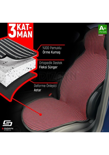 Üniversal Oto Koltuk Koruyucu Kılıf 2 Ön 1 Arka Set Çizgili Siyah-Kırmızı fırsatları