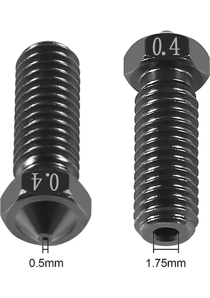 15 Adet V6 Volkan Meme Kiti M6 Iplik Sertleştirilmiş Çelik Nozullar 0.2mm 0.4mm 0.6mm 0.8mm Ekstra Ekstruder Nozulları (Yurt Dışından)