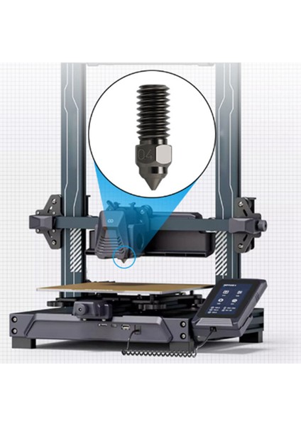Neptune 4 Özel Sert Çelik Nozul 3D Yazıcı Aksesuarları Için Uygun Yüksek Kaliteli Sert Çelik Nozul 1.75MM (Yurt Dışından)