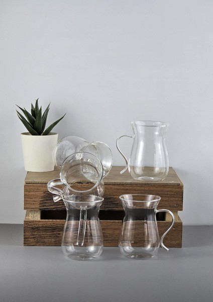 6lı Cam Çay Bardağı Seti - Kulplu Çay Bardağı Takımı - 6 Parça, 150 ml fiyatları