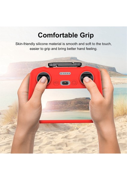 Mini 4 Pro/air3 Drone Için Uzaktan Kumanda/çok Fonksiyonlu Kullanışlı Silikon Koruyucu Kılıf Kapak, Kırmızı (Yurt Dışından)