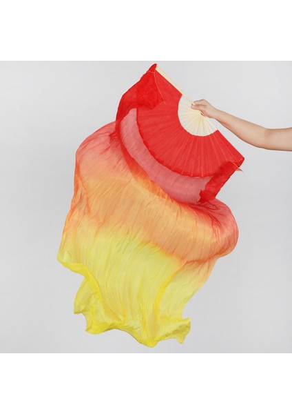 Oryantal Dans Ipek Yelpazeler Peçe Katlanır Yelpaze 180X90CM Sarı Kırmızı+Sarı (Yurt Dışından) fiyatları