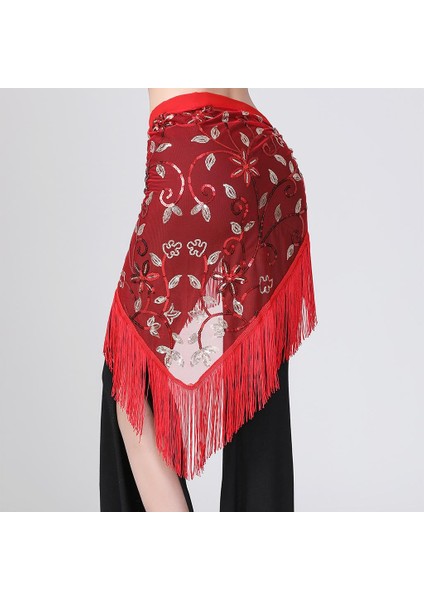 Moda Oryantal Ça Eşarp, Kadın Püsküller Oryantal Dans Wrap Irmızı (Yurt Dışından) indirimleri