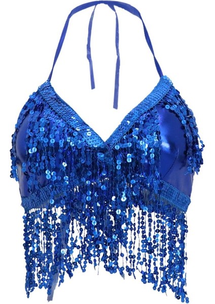 Oryantal Dans Kostüm Üstleri Bağı Üst Giyim Parti Clubwear Mavi (Yurt Dışından)