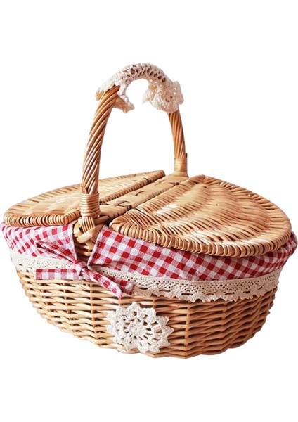 Hasır Sepeti Kırsal Depolama Sepeti Park Plaj Dekorasyonu Için Ev Irmızı (Yurt Dışından) modelleri