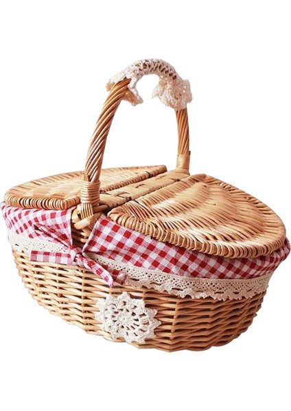 Hasır Sepeti Kırsal Depolama Sepeti Park Plaj Dekorasyonu Için Ev Irmızı (Yurt Dışından) indirimleri