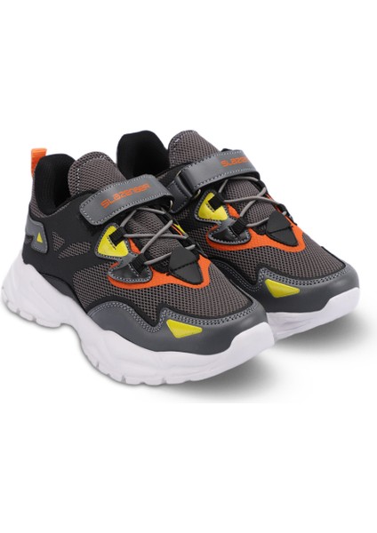 KAJAL I Erkek Çocuk Sneaker Koşu & Yürüyüş Ayakkabısı Koyu Gri
