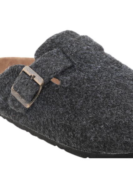 LEO IN Keçe Erkek Ev Terliği Koyu Gri fırsatları