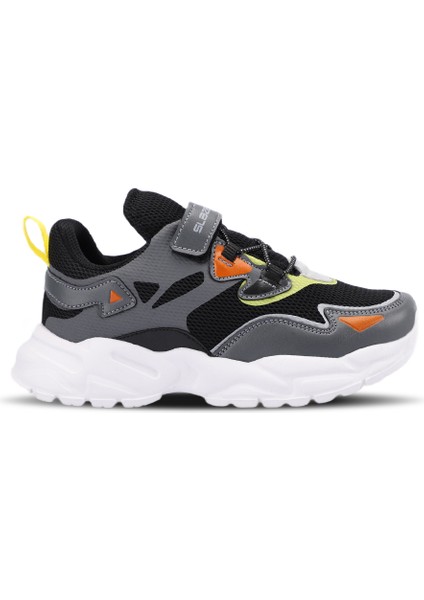 KAJAL I Erkek Çocuk Sneaker Koşu & Yürüyüş Ayakkabısı Koyu Gri / Siyah