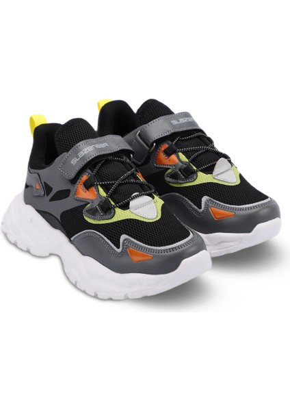 KAJAL I Erkek Çocuk Sneaker Koşu & Yürüyüş Ayakkabısı Koyu Gri / Siyah
