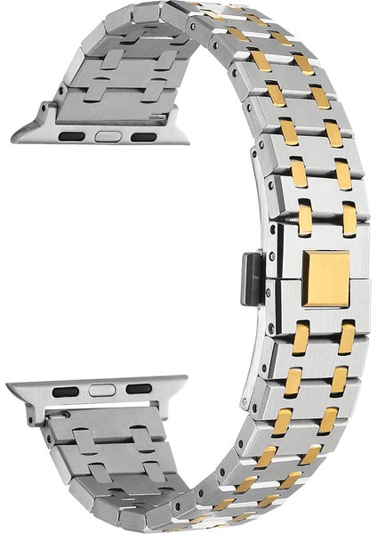 Watch 44MM Uyumlu Krd-83 Metal Kordon Zore - Gümüş-Gold