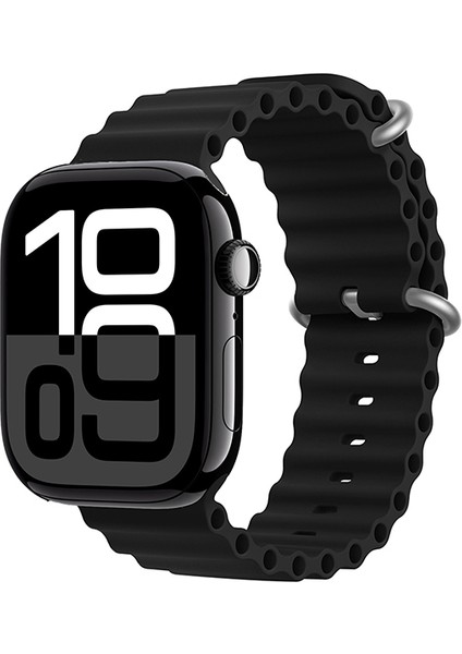 Watch 10 46MM Uyumlu Zore Krd-75 Silikon Kordon-Siyah