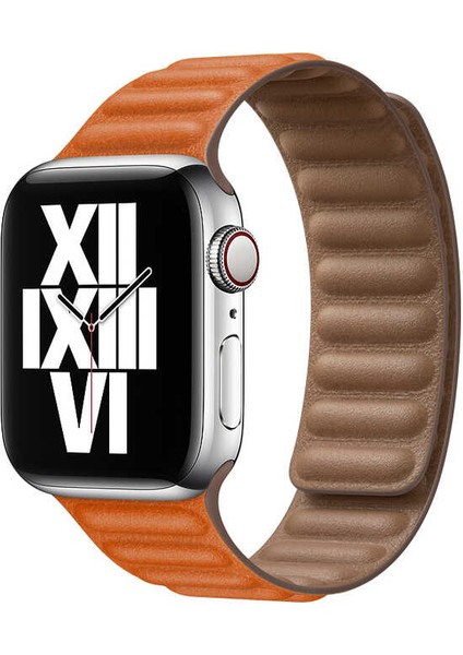 ​​​watch 38MM Uyumlu Krd-34 Deri Kordon Zore - Sarı