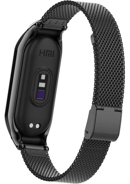 Xiaomi Mi Band 7 Uyumlu Krd-06 Metal Kordon Zore - Siyah