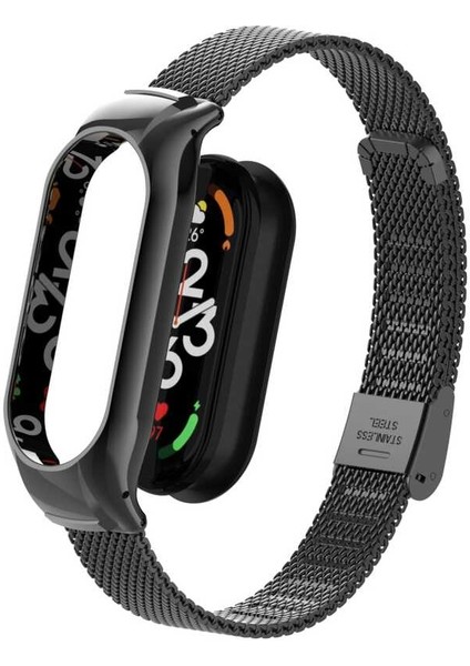 Xiaomi Mi Band 7 Uyumlu Krd-06 Metal Kordon Zore - Siyah