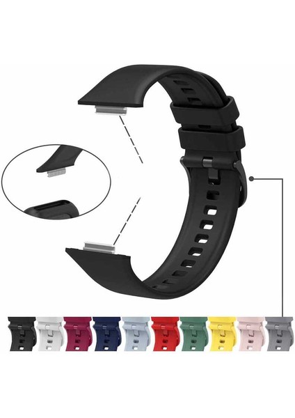 Huawei Watch Fit 2 Krd-43 Uyumlu Kordon Zore - Mürdüm