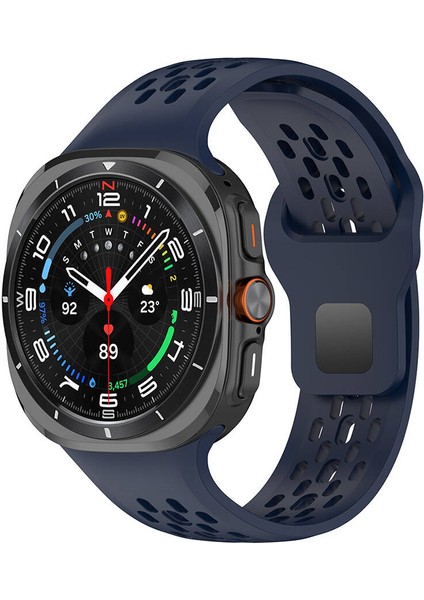 Galaxy Watch Ultra 47MM Zore KRD-119 Delikli Tasarım Silikon Kordon-Midnight Blue