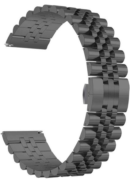 Gear S3 Uyumlu Krd-36 22MM Metal Kordon Zore - Siyah