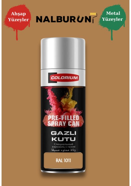 213 Ral Renkleri 400 ml Özel Renklendirilmiş Selülozik Mat Sprey Boya