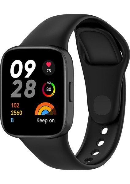 Xiaomi Redmi Watch 3 Uyumlu Krd-81 Uyumlu Kordon Zore - Siyah