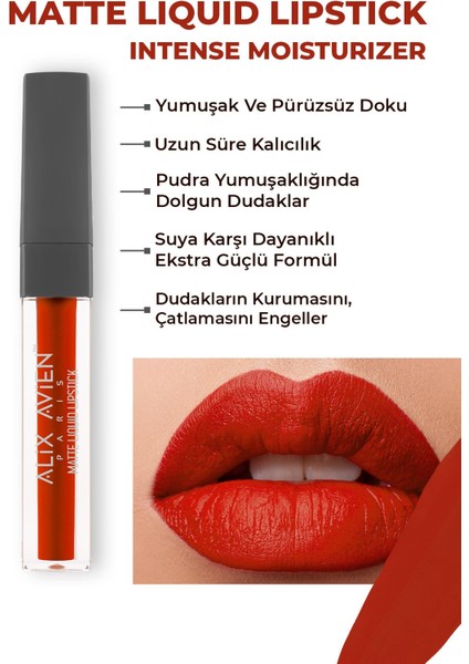 Uzun Süre Kalıcı Kadifemsi Kuruma Yapmayan Mat Likit Ruj - Matte Liquid Lipstick 520 Red Carpet