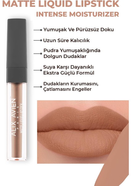 Uzun Süre Kalıcı Kadifemsi Kuruma Yapmayan Mat Likit Ruj - Matte Liquid Lipstick 507 Dark Dusty Pink