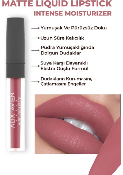 Uzun Süre Kalıcı Kadifemsi Kuruma Yapmayan Mat Likit Ruj - Matte Liquid Lipstick 508 Bright Rose