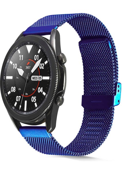Gear S3 Uyumlu Krd-45 22MM Metal Kordon Zore - Mavi