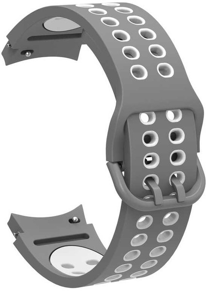 Galaxy Watch 4 44MM Krd-02 Uyumlu Kordon Zore - Gri-Beyaz