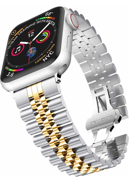 Watch 38MM Uyumlu Krd-36 Metal Kordon Zore - Gümüş-Gold fiyatları