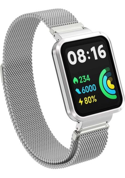 Xiaomi Redmi Watch 2 Lite Uyumlu Krd-58 Metal Kordon Zore - Gümüş