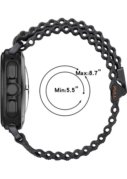 ​​galaxy Watch Ultra 47MM Zore KRD-120 Naylon Kumaş Hasır Örgülü Kordon-Siyah