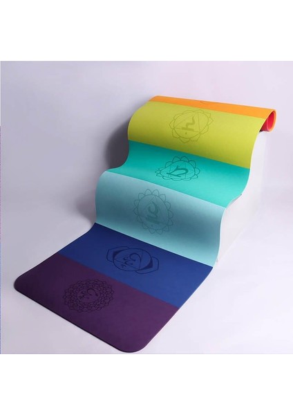 Ekolojik 6mm Tpe Yoga Matı Pilates Minderi Rainbow