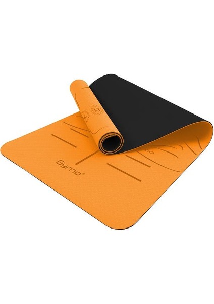 Hizalamalı Sembol 6mm Tpe Yoga Matı Pilates Minderi Turuncu fiyatları