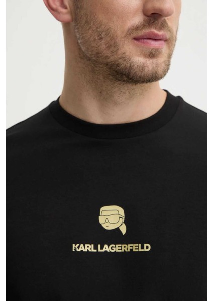 Erkek Bisiklet Yaka T-Shirt Siyah 755461551235 T-Shırt Crewneck